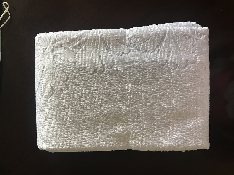 Покривка за маса дантела, правоъгълна, 140 x 230 см, Бял