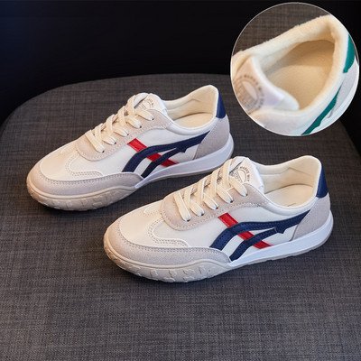 Ženske tenisice jednobojni model s rubovima i vezicama