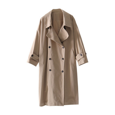 Palton de damă, de actualitate, lung și subțire, cu nasturi