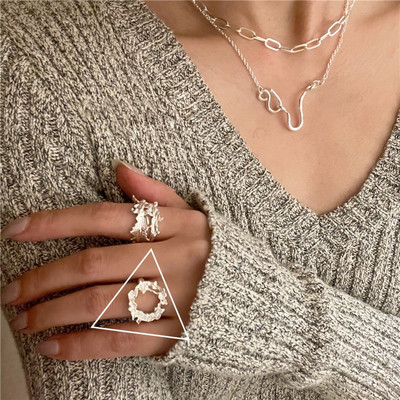 Ασημί γυναικείο casual δαχτυλίδι λεπτό μοντέλο