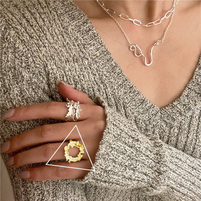 Ασημί γυναικείο casual δαχτυλίδι λεπτό μοντέλο