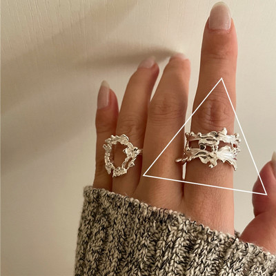 Ασημί γυναικείο casual δαχτυλίδι λεπτό μοντέλο