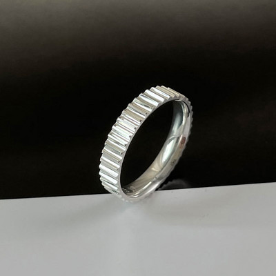 Μοντέρνο γυναικείο σετ με τρία δαχτυλίδια σε ασημί χρώμα