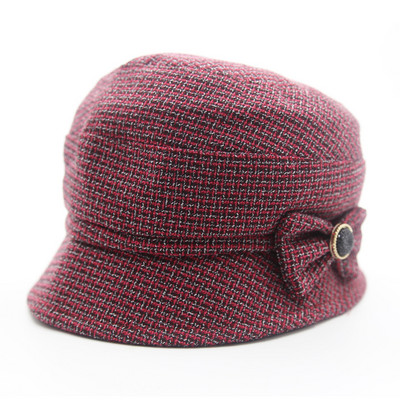 Γυναικείο φθινοπωρινό καπέλο  με κορδέλα και διακοσμητική πέτρα