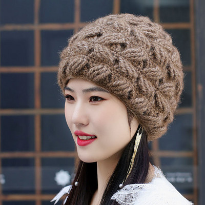 Γυναικείο χειμερινό πλεκτό καπέλο δύο μοντέλα