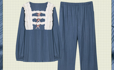 Ženska pidžama na lokne iz dva dijela