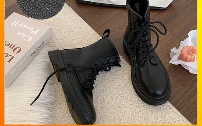 Дамски боти изчистен модел от еко кожа