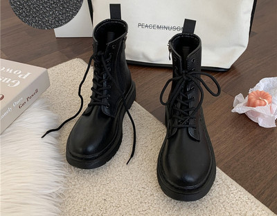 Дамски боти изчистен модел от еко кожа