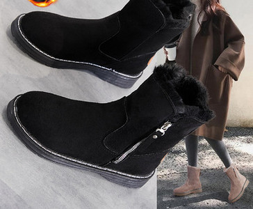 Ženske zimske čizme s toplom postavom i patentnim zatvaračem