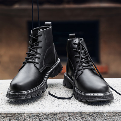 Ανδρικές χειμερινές μπότες από οικολογικό δέρμα και αγκράφα