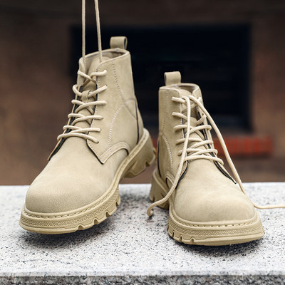 Ανδρικές χειμερινές μπότες από οικολογικό δέρμα και αγκράφα