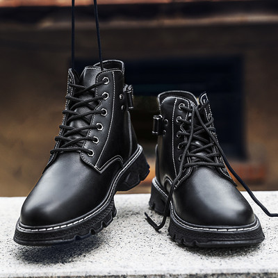 Ανδρικές χειμερινές μπότες από οικολογικό δέρμα και αγκράφα