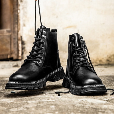 Ανδρικές χειμερινές μπότες από οικολογικό δέρμα και αγκράφα