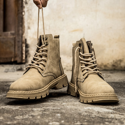 Ανδρικές χειμερινές μπότες από οικολογικό δέρμα και αγκράφα