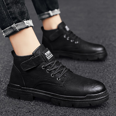 Ανδρικές χειμερινές μπότες από οικολογικό δέρμα και αγκράφα