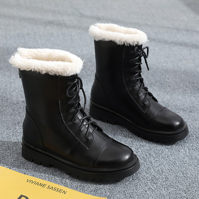 Νέο μοντέλο έκο δερμάτινες μπότες με πουπουλένια φόδρα