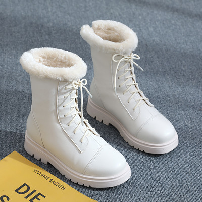 Νέο μοντέλο έκο δερμάτινες μπότες με πουπουλένια φόδρα