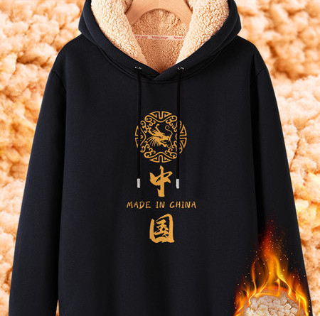 Férfi pulóver vastag poláris béléssel és rátéttel