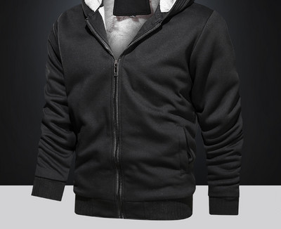 Καθημερινό ανδρικό φούτερ με κούμπωμα και κουκούλα