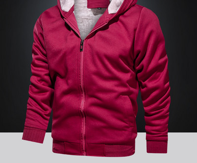 Καθημερινό ανδρικό φούτερ με κούμπωμα και κουκούλα