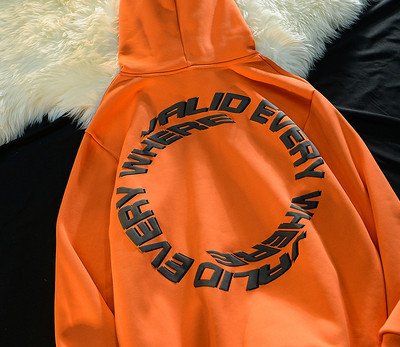 Hanorac casual pentru bărbați cu inscripție și glugă