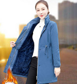 Új modell női téli kabát kapucnival és meleg béléssel