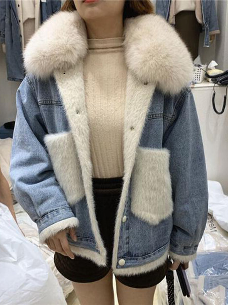 Modern női farmerdzseki, pehely béléssel