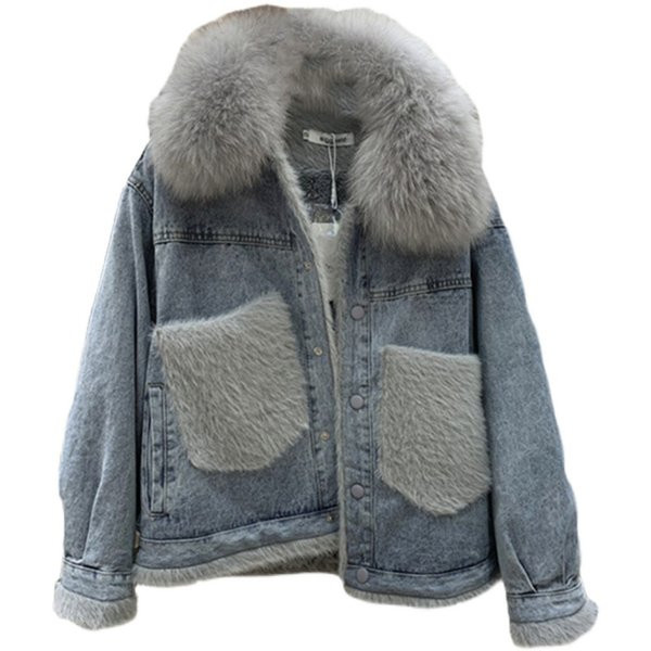 Modern női farmerdzseki, pehely béléssel