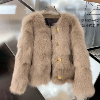 Μοντέρνο γυναικείο κοντό μπουφάν από οικολογικό δέρμα με κορδόνια