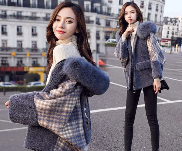 Geaca de iarna de dama model nou cu gluga si maneci largi