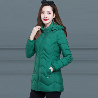 Női téli kabát cipzárral és zsebekkel, két színben