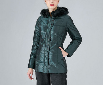 Jachetă de damă pentru iarnă, cu guler în puf