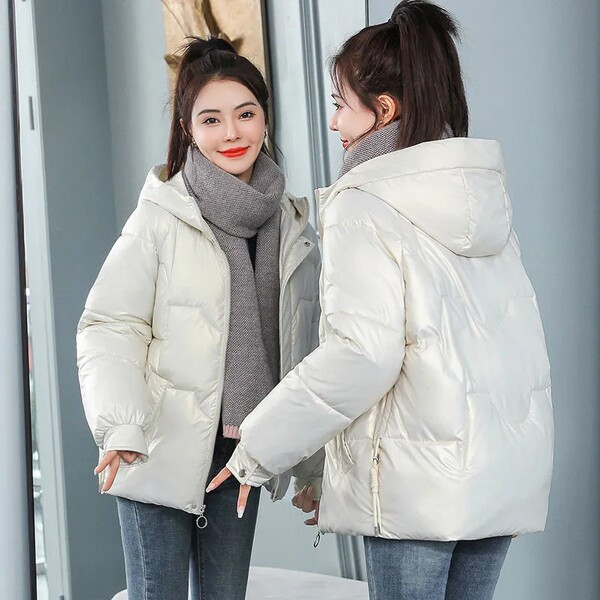 Sacou scurt de dama model larg cu gluga