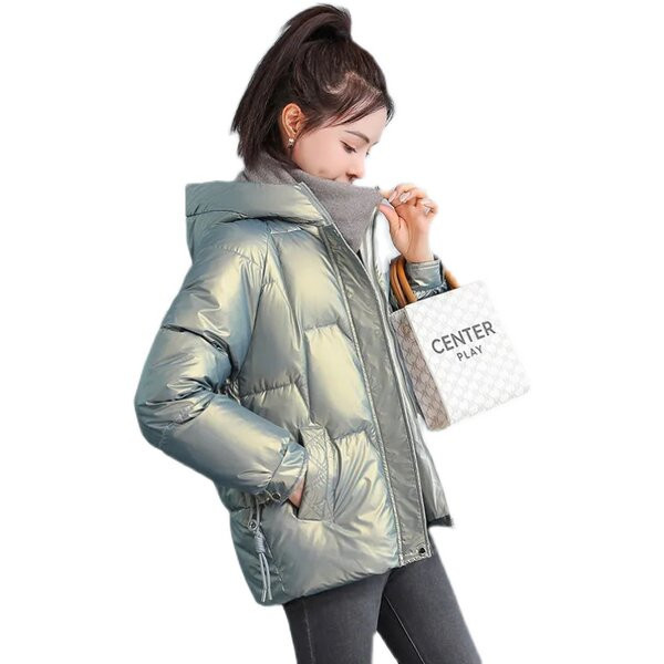 Sacou scurt de dama model larg cu gluga