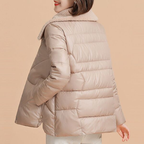 Jachetă modernă de damă cu guler în puf - trei culori