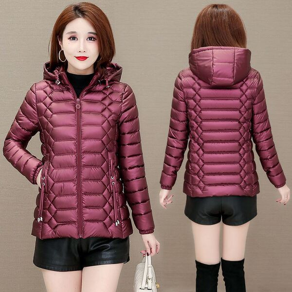 Női rövid kabát steppelt hatással