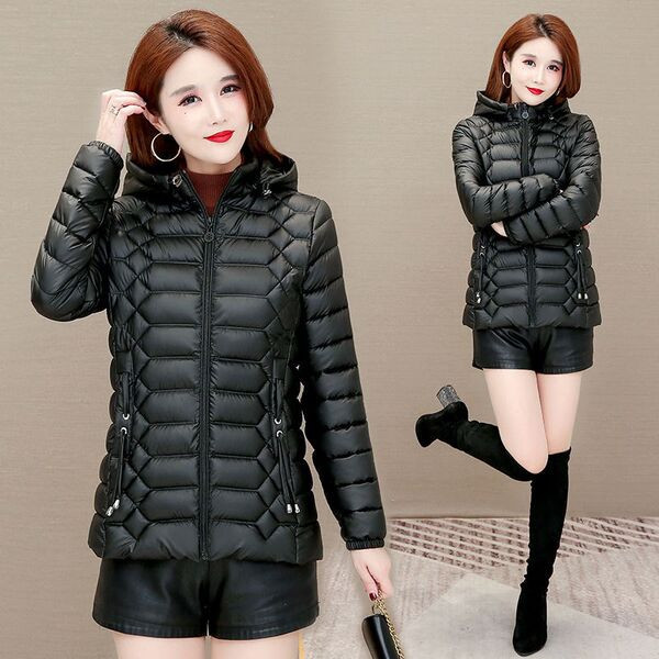 Női rövid kabát steppelt hatással