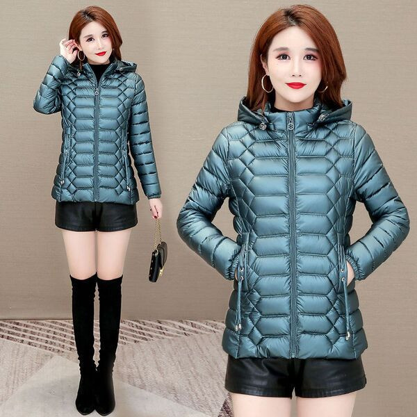 Női rövid kabát steppelt hatással