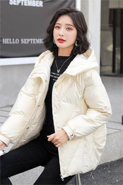 Jachetă de damă din bumbac cu glugă potrivită pentru utilizarea de zi cu zi