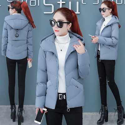 Női alkalmi kabát sima modell kapucnival és zsebbel