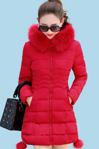 Elegantna ženska duga jakna u dva modela s perom