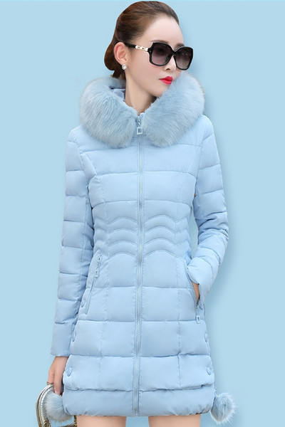 Elegantna ženska duga jakna u dva modela s perom