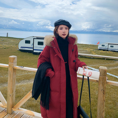 Geaca de iarna calda cu guler in puf - model lung