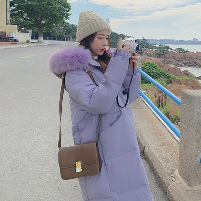 Geaca de iarna calda cu guler in puf - model lung