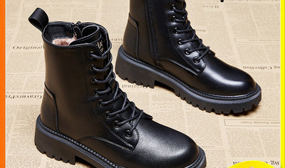 Дамски зимни боти с връзки и закопчаване с цип