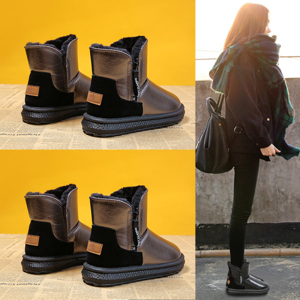 Нов модел дамски заоблени боти с топла подплата