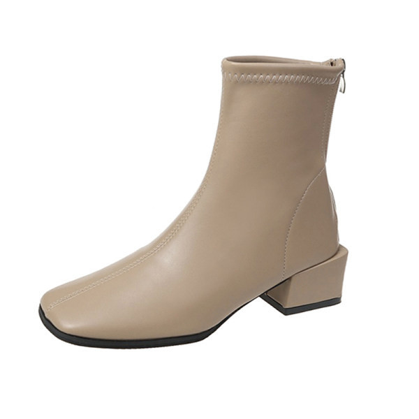 Дамски боти изчистен модел от еко кожа тип чорап