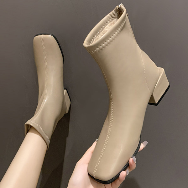 Дамски боти изчистен модел от еко кожа тип чорап