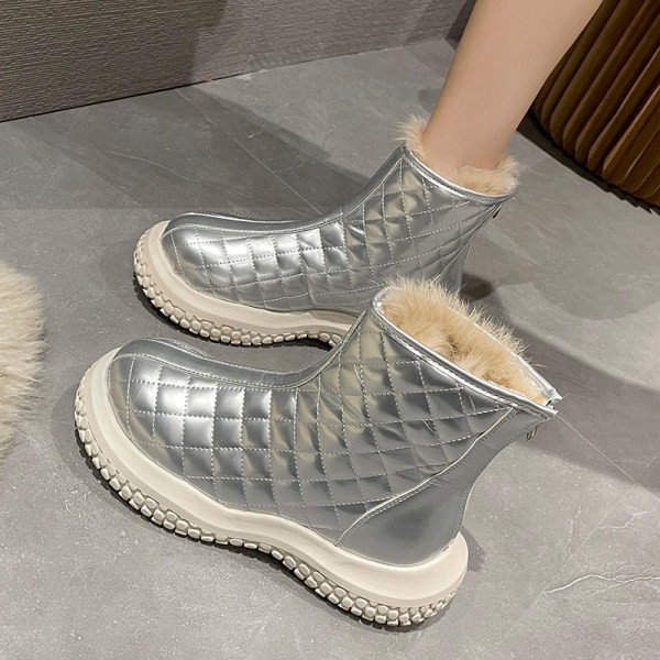 Дамски боти с капитонирана еко кожа и топла подплата