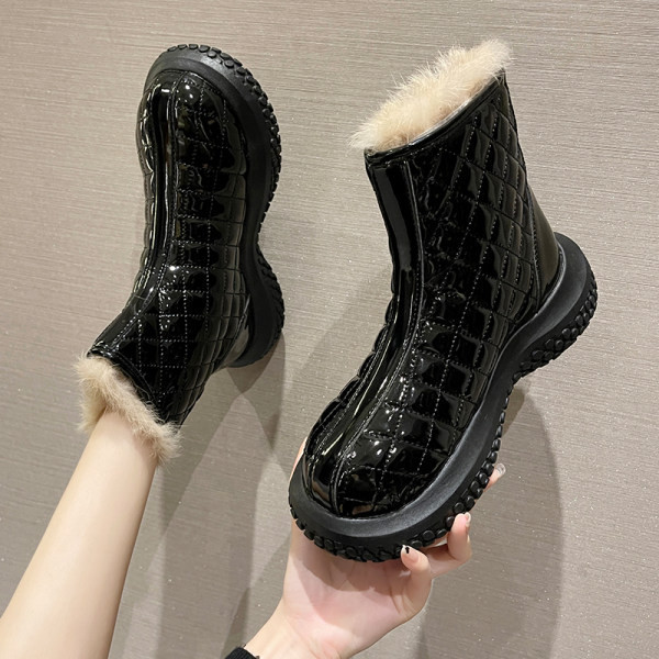 Дамски боти с капитонирана еко кожа и топла подплата